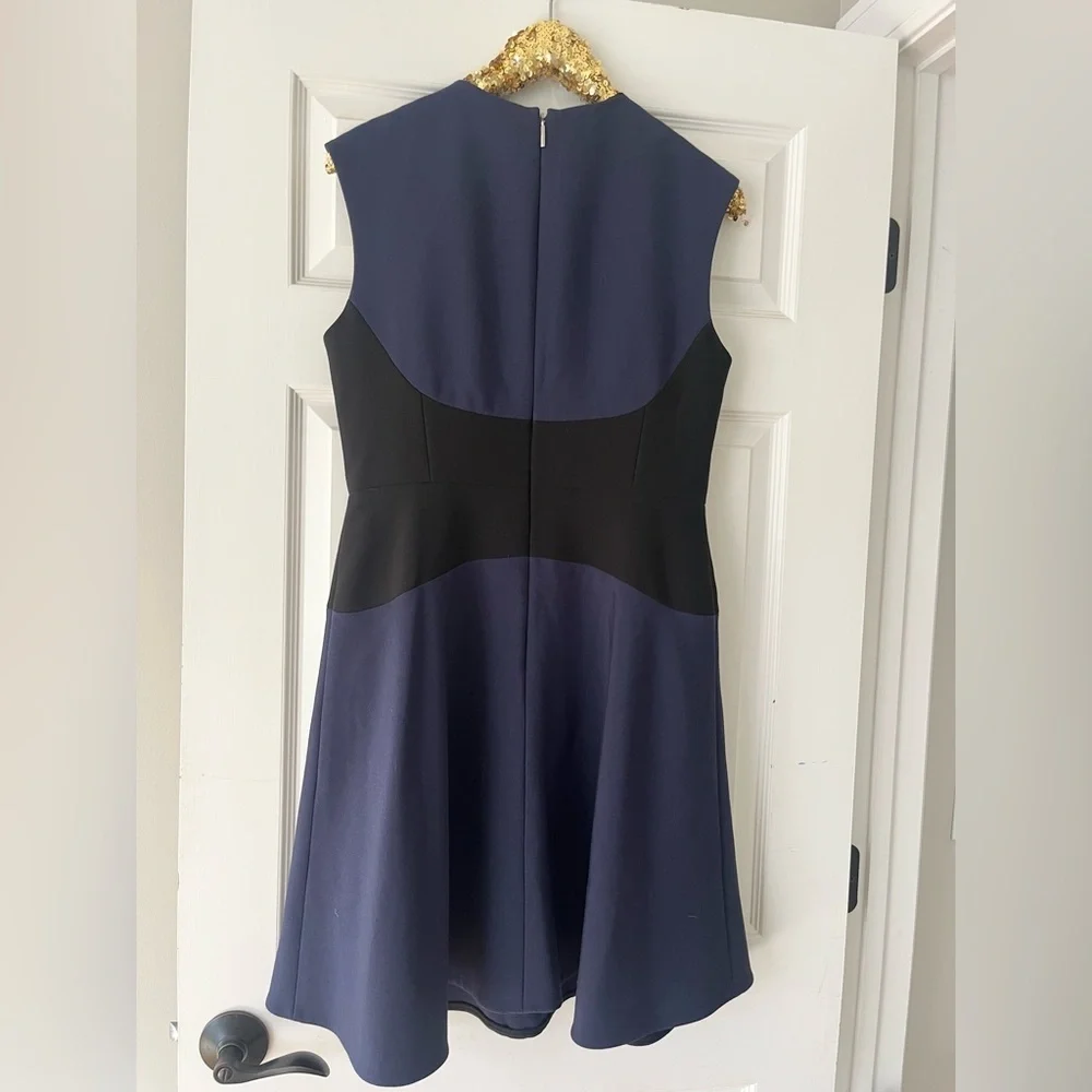 Kate Spade ♠️ Parisian Navy Black Color Block Crepe Dress